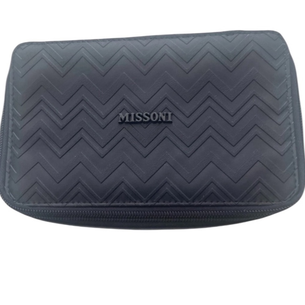 Missoni Travel Toiletry Bag Navy Blue Zigzag Patterned